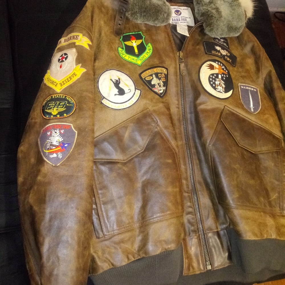 100% Cow Leather Freedom Air Force Bomber w/ Hood